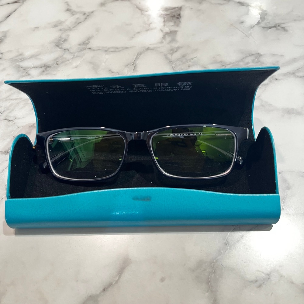 XiAoDaiShu 12235 С5 54-15-141 Rectangular Eyeglasses w/‎ Blue Hard Case